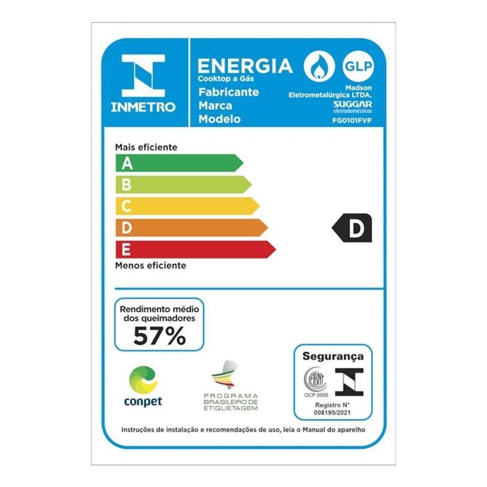 Fogão De Mesa Cooktop 1 Boca Suggar FG0101FVP Bivolt - 5