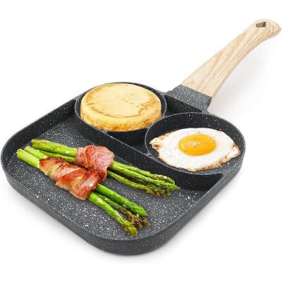 Frigideira 3 Em 1 Antiaderente 18cm C- Divisórias P- Ovo, Omelete E Café Da Manhã