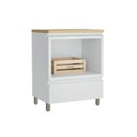 Gabinete De Cozinha Modulado Balcão C- Tampo Marquesa C- 1 Gaveta E 1 Nicho P- Forno 80cm Branca-nature - Nesher - 1