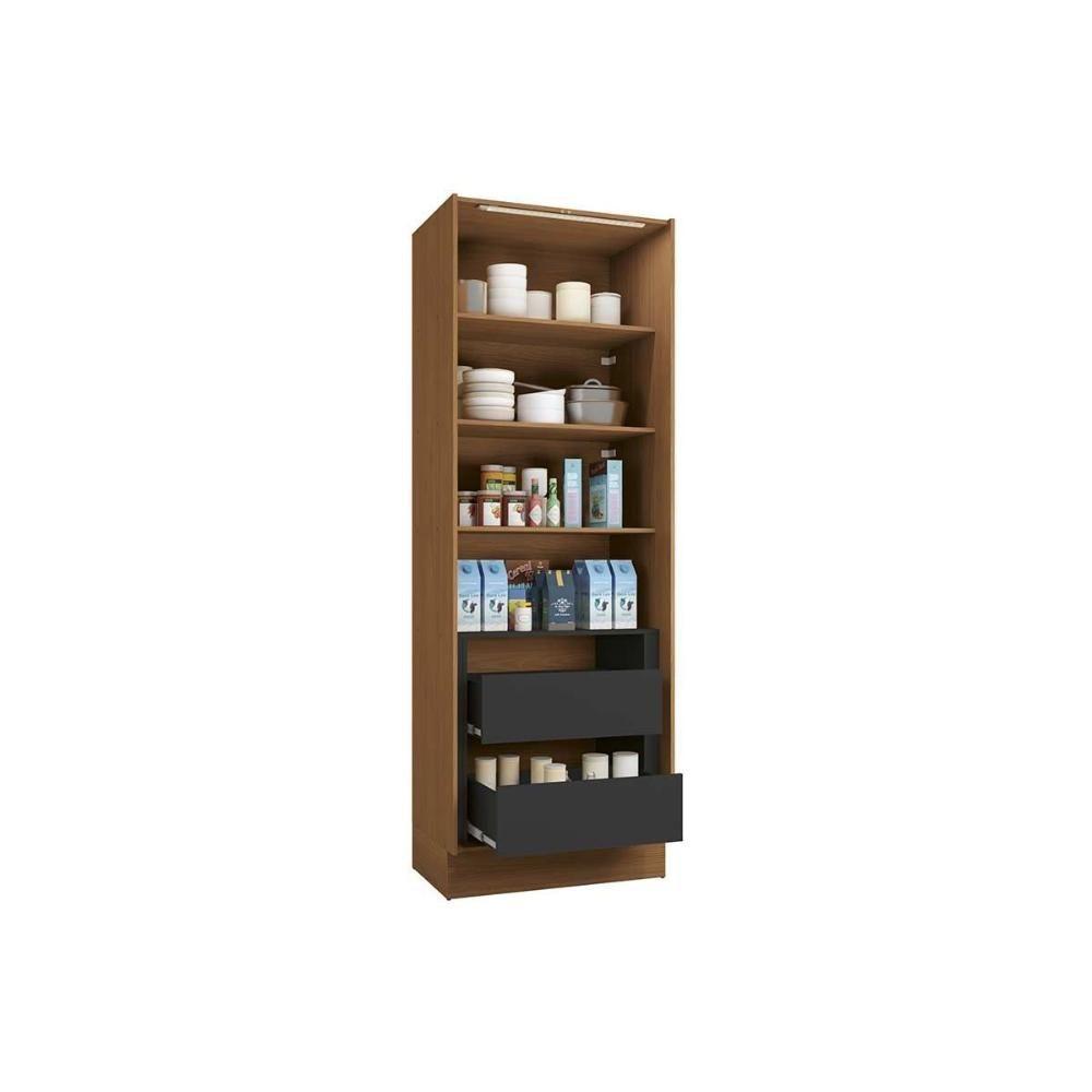 Cristaleira De Cozinha Vibra T631 C- 2 Portas C- Vidro E 2 Gavetas 80cm Canela-verde Pistache - Kappesberg - 3