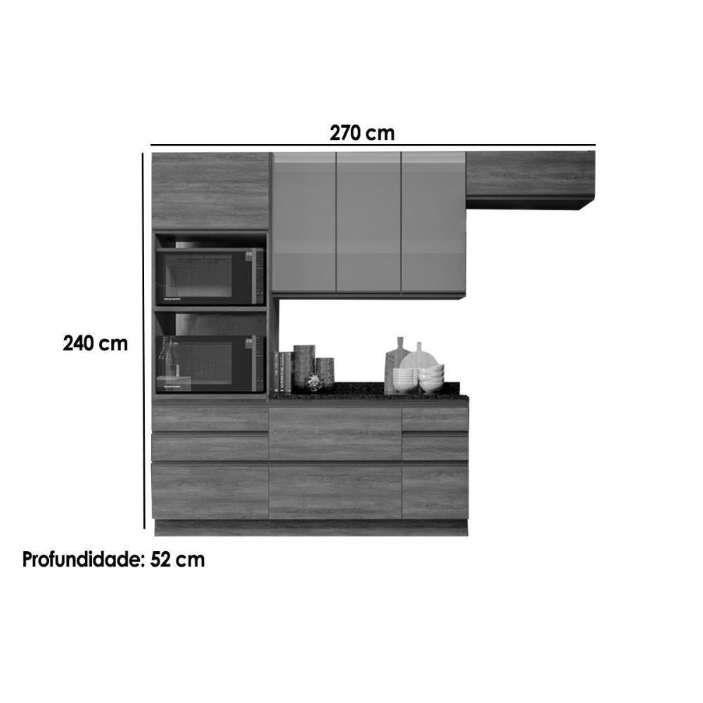 Cozinha Modulada Completa Maxxi 5 Peças (2aéreos+1balcão+1torrequente+1complemento) C5p32 Canela - Kappesberg - 2