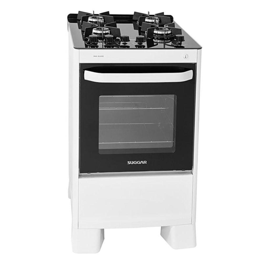 Fogão Max Glass 4 Queimadores Branco Bivolt Fgvmg410br Suggar Bivolt - 1
