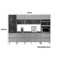 Cozinha Completa Proença 6 Peças (2aéreos+2balcões+1torrequente+1cristaleira) C6p95 Nogueira-carbono Prime Tx - Demóbile - 3