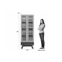 Cristaleira Sala Jantar Marsala C- 2 Portas C- Vídro E 1 Gaveta 70cm Nature-off White - Linea Brasil - 2