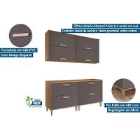 Cozinha Modulada Mgm Bella 4 Peças (2aéreos+2balcões) 160cm Freijo-titanium-mgm - 3
