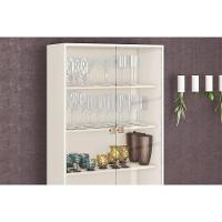 Cristaleira Sala Jantar Rt 3150 C- 2 Portas De Vidro 80cm Off White - Movelbento - 2