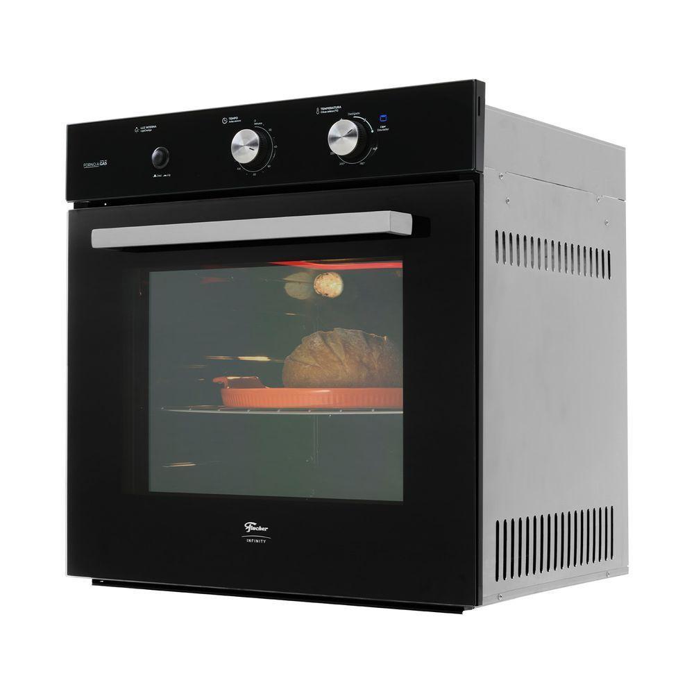 Forno A Gás De Embutir Fischer Infinity 78 Litros Com Grill Preto 110V - 1