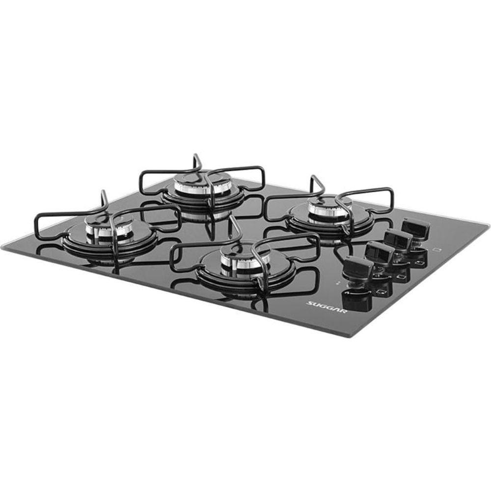 Fogão De Mesa Cooktop 4 Bocas Vidro Preto à Gás Fg4004avp Bivolt - 3