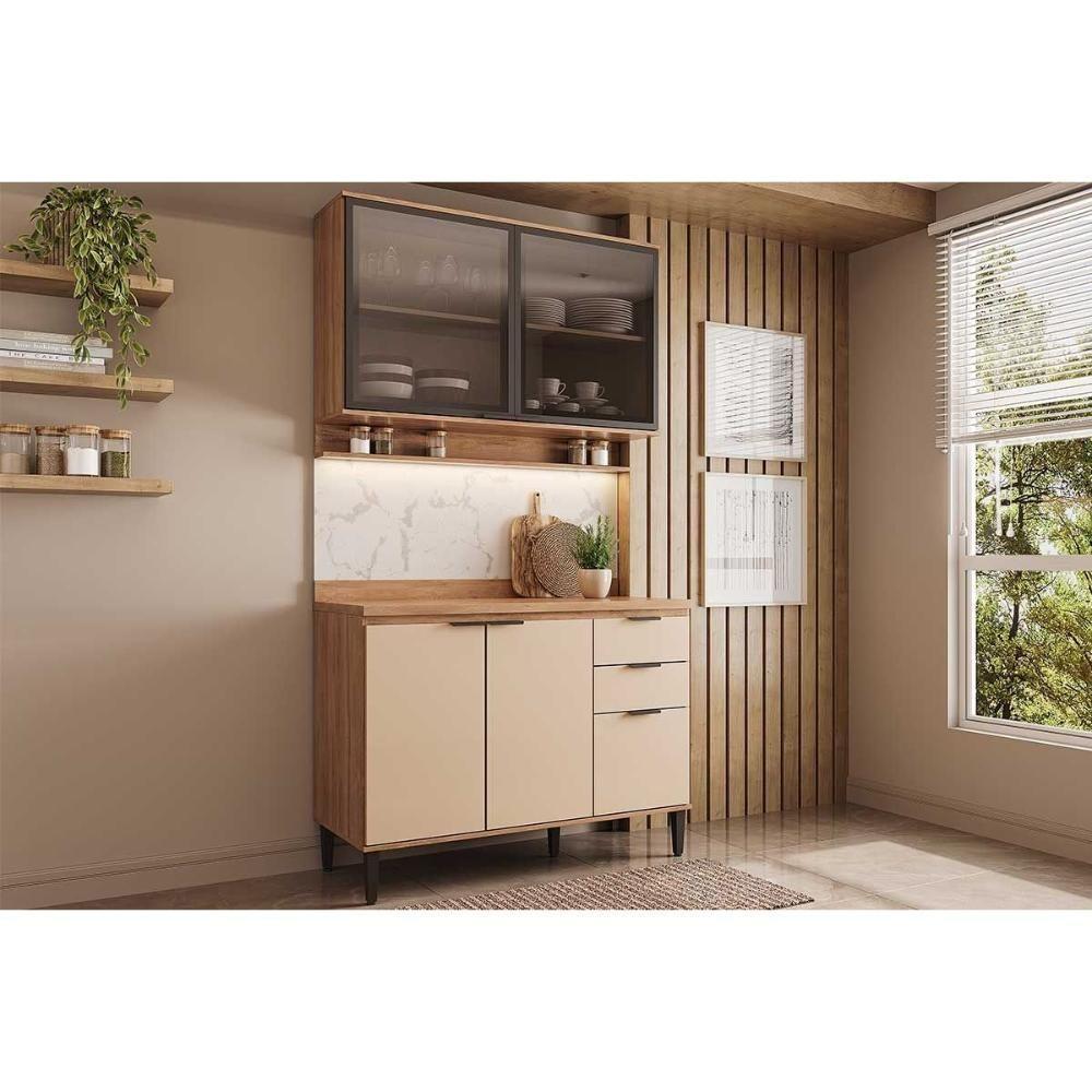 Cozinha Modulada Carraro Alpha Alpha 2 Peças (1aéreo+1balcão) C2p52 Freijo-off White-carraro - 1