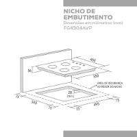 Fogão De Mesa Cooktop 4 Bocas Vidro Preto à Gás Fg4304avp Bivolt - 5