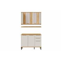 Cozinha Completa Sauvignon 3 Peças (1aéreo+1balcão+1complemento) C3p48 Amendoa-off White - Ronipa - 1