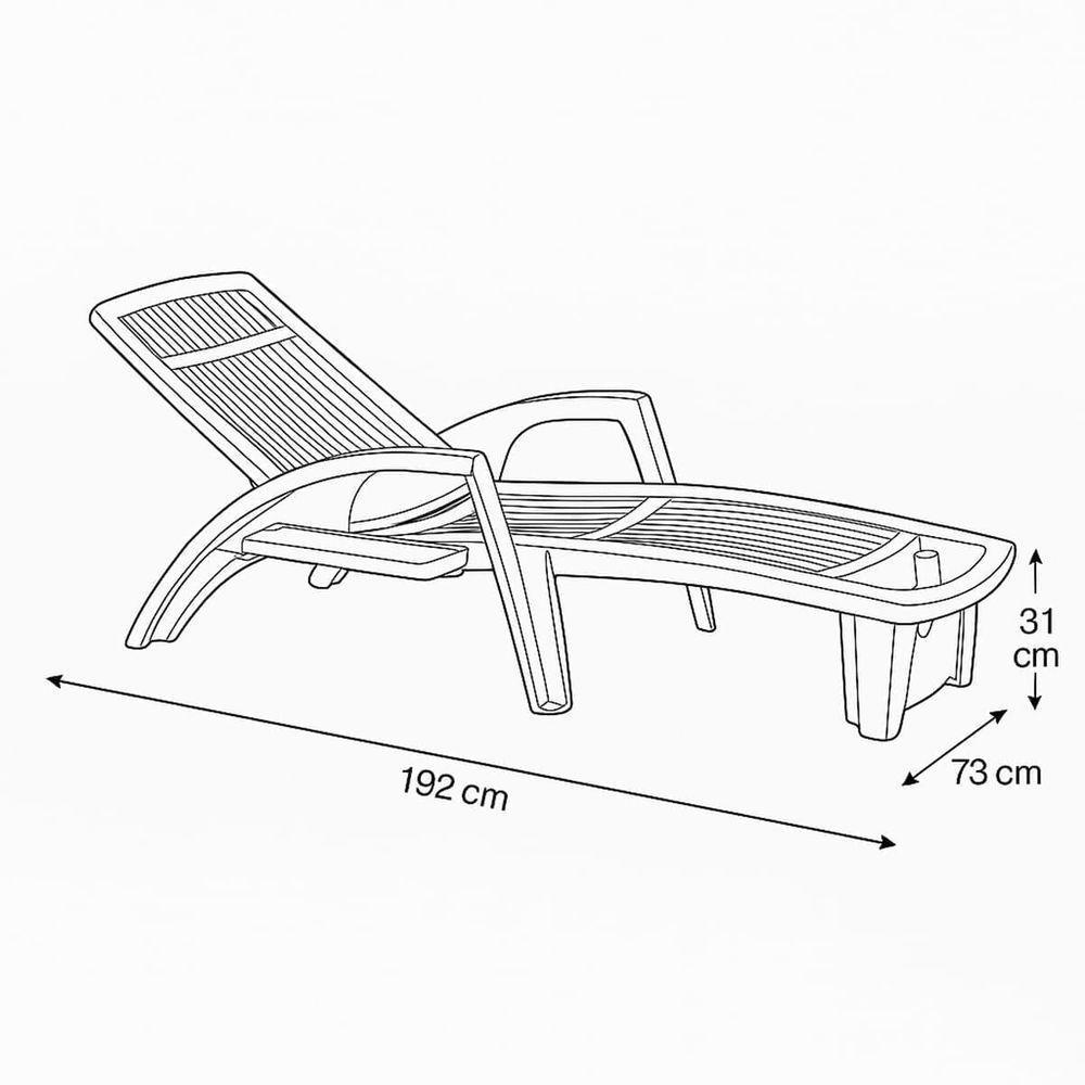 Espreguiçadeira Sole Reclinável Grafite Em Polipropileno Com Proteção Uv Pisani - 7