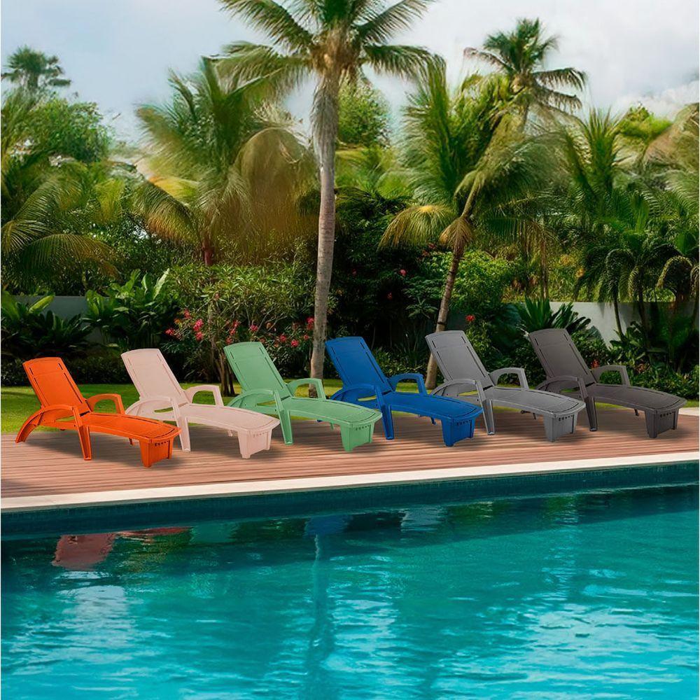 Espreguiçadeira Sole Reclinável Grafite Em Polipropileno Com Proteção Uv Pisani - 10