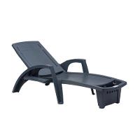 Espreguiçadeira Sole Reclinável Grafite Em Polipropileno Com Proteção Uv Pisani - 1