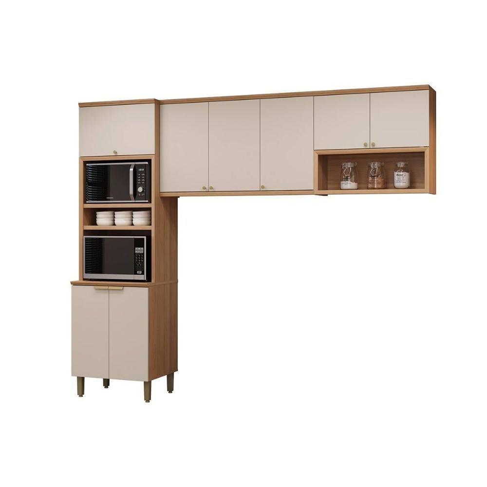 Cozinha Modulada Completa Selene 3 Peças (2aéreos+1torrequente) Cp13 Jequitiba-off White Fosco - Linea Brasil - 4