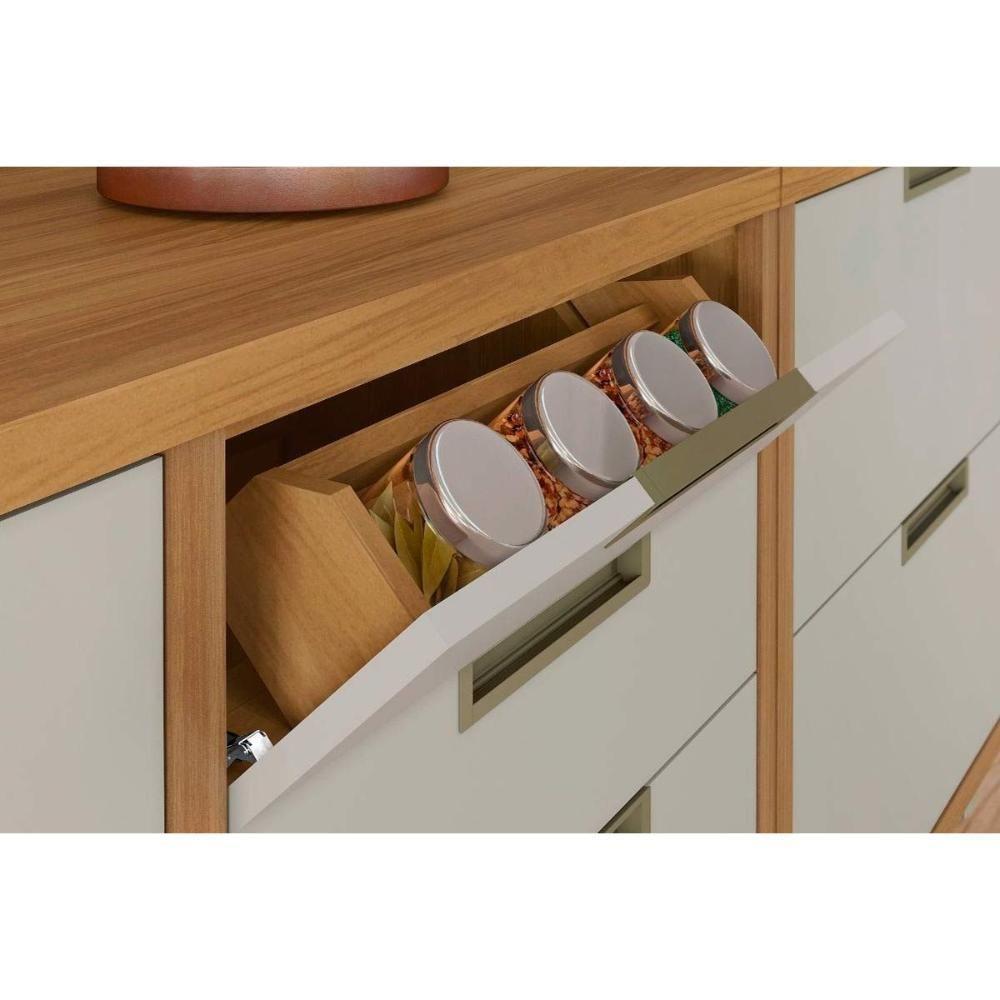 Cozinha Modulada Completa Imperatriz 6 Peças (3aéreos+2balcões+1paneleiro) C6p85 Freijo-off White - Nesher - 7