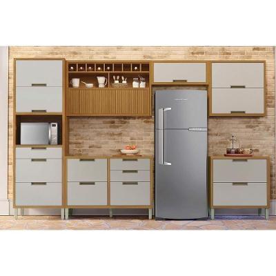 Cozinha Modulada Completa Imperatriz 6 Peças (3aéreos+2balcões+1paneleiro) C6p85 Freijo-off White - Nesher