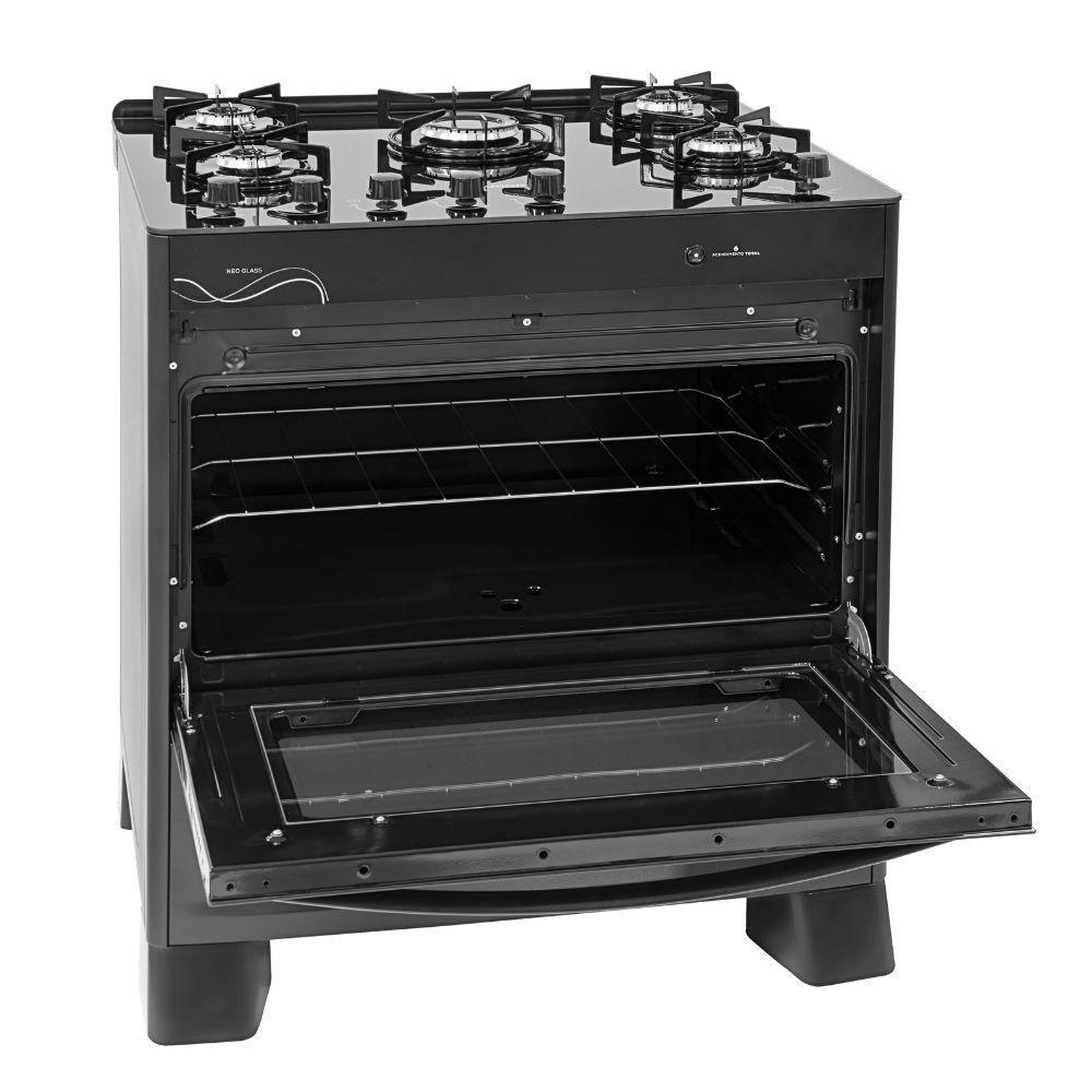Fogão 5 Bocas Suggar Mesa De Vidro Automático Neo Glass Preto Bivolt - 2