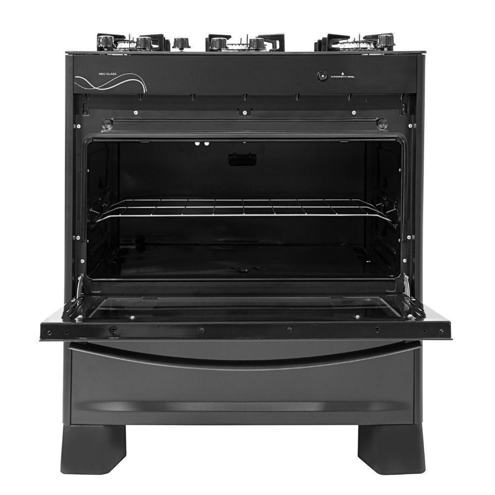 Fogão 5 Bocas Suggar Mesa De Vidro Automático Neo Glass Preto Bivolt - 3