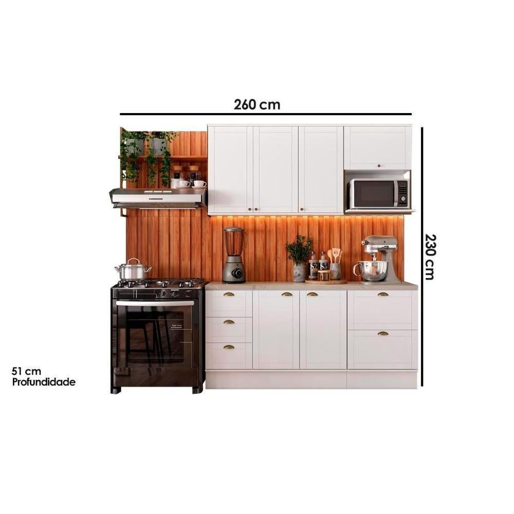 Cozinha Modulada Carraro Bella 9 Peças (2aéreos+2balcões+5complementos) C9p60 Branco-carraro - 4