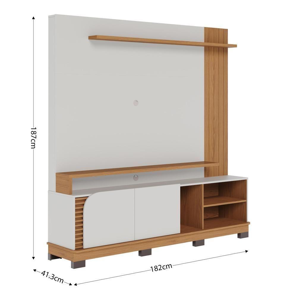 Estante Home Theater Jurerê 1.8 Off White Matte Freijó Com Mesa De Centro Jeri Off White Freijó - Colibri - 8