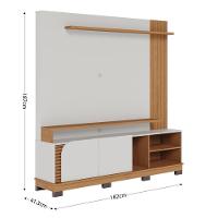 Estante Home Theater Jurerê 1.8 Off White Matte Freijó Com Mesa De Centro Jeri Off White Freijó - Colibri - 8