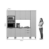 Cozinha Modulada Completa Selene 4 Peças (2aéreos+1paneleiro+1torrequente) Cp09 Jequitiba-off White Fosco - Linea Brasil