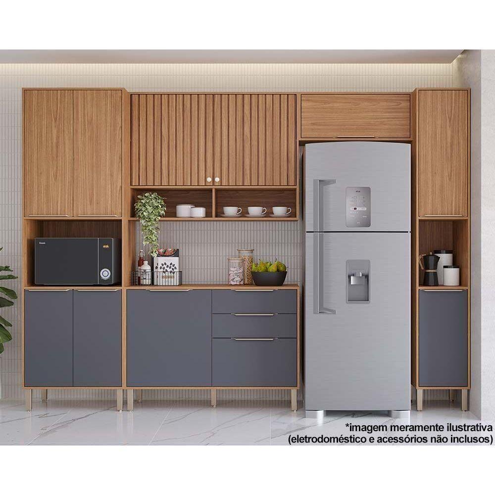 Cozinha Modulada Mgm Divina 5 Peças (2aéreos+1balcão+2paneleiros) Cz004 Freijo-titanium-mgm - 1