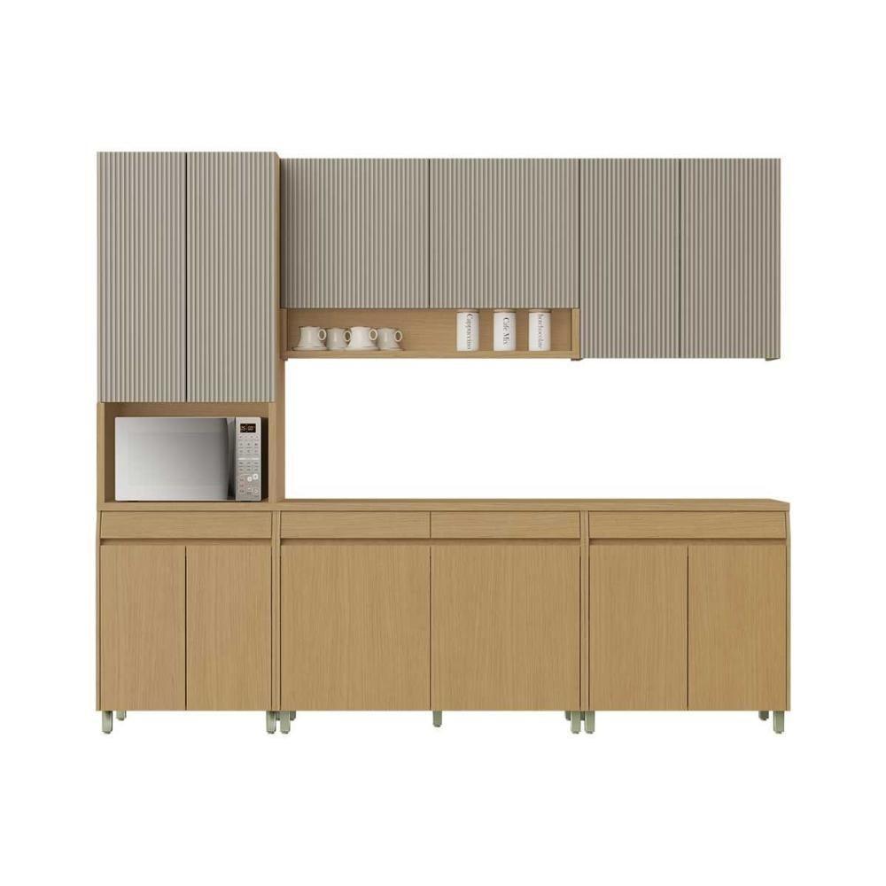 Cozinha Modulada Nesher Simone Mendes Simone Mendes 5 Peças (2aéreos+2balcões+1paneleiro) C5p114 Carvalho-cinza - Nesher - 7