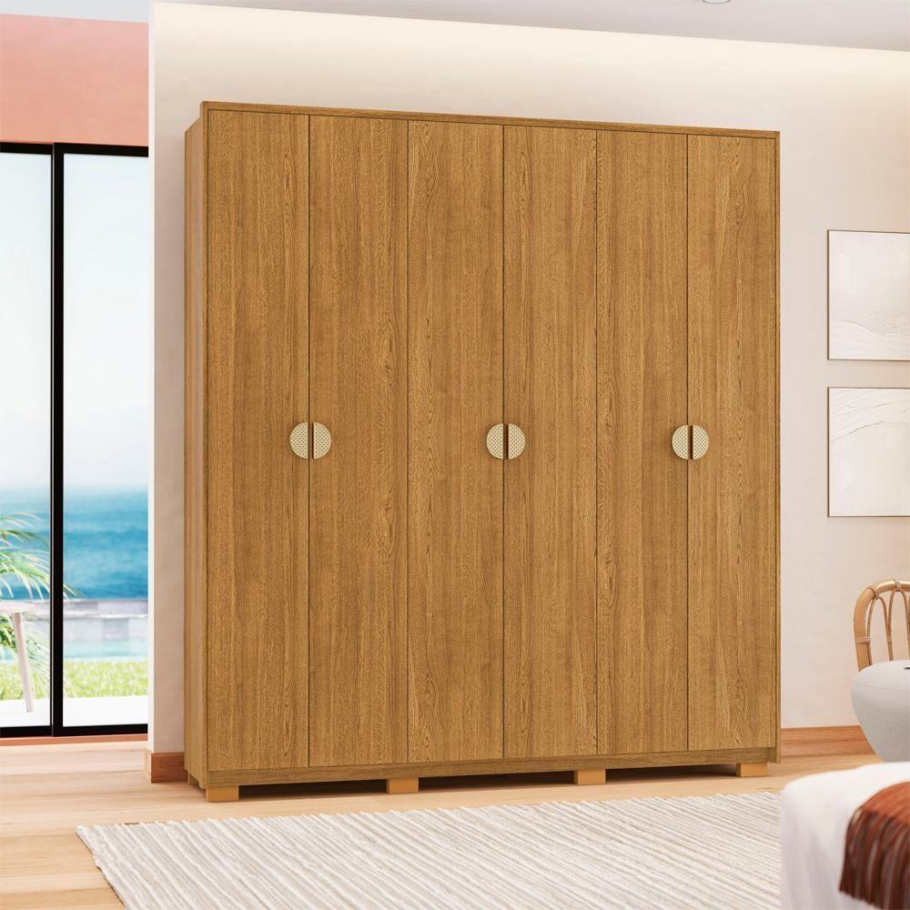 Guarda Roupa Casal 6p 4g Nor 203 Cm 10109 Nature Vlr Nature - 7