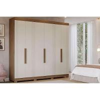Guarda Roupa Casal 6 Portas E 6 Gavetas C- Pés Cecilia Cinamomo-off White - Panan - 1