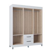 Guarda Roupa Casal Com 6 Portas E 2 Gavetas Atenas Poquema Branco