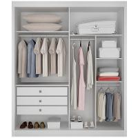 Guarda Roupa Diamante Branco 4 Portas 3 Gavetas Leifer Móveis