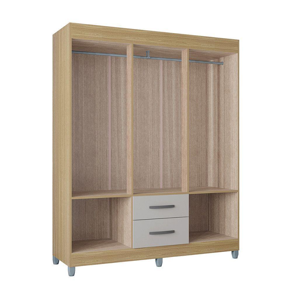 Guarda Roupa Casal Com 6 Portas E 2 Gavetas Atenas Poquema Damasco-off White - 4