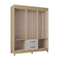 Guarda Roupa Casal Com 6 Portas E 2 Gavetas Atenas Poquema Damasco-off White