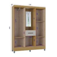 Guarda Roupa Casal Com 5 Portas 1 Gaveta Atlas Poquema Damasco-off White - 3