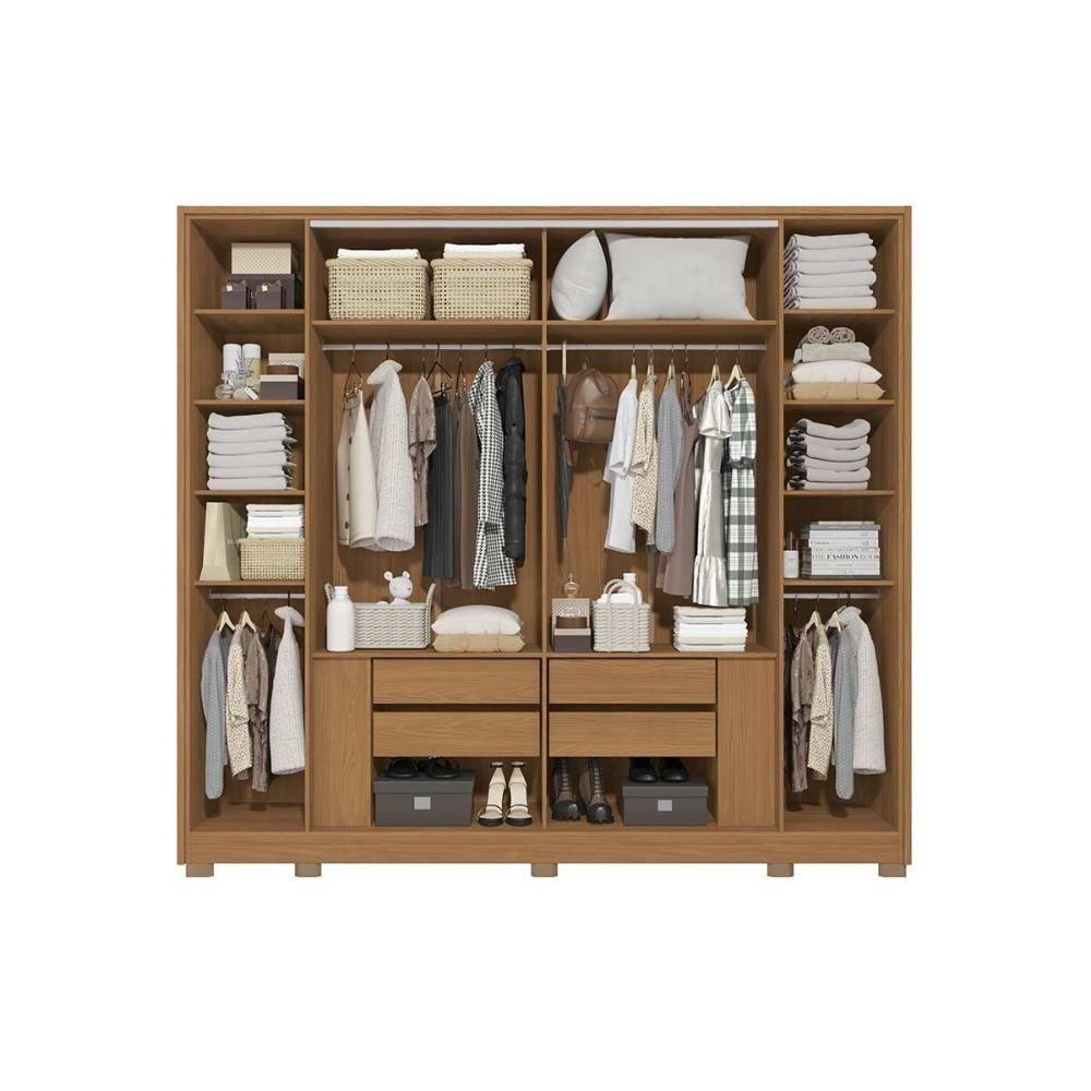 Guarda Roupa Casal 6 Portas E 4 Gavetas C- Pés Cb03t581 Canela - Kappesberg - 5