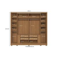 Guarda Roupa Casal 6 Portas E 4 Gavetas C- Pés Cb03t581 Canela - Kappesberg