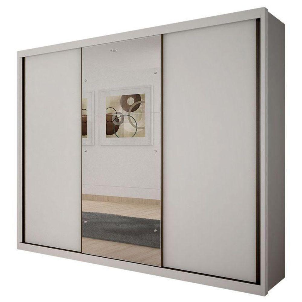 Guarda Roupa Casal Palazzo Com Espelho E Cômoda Seul Neve - Novo Horizonte - 2