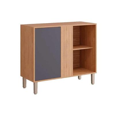 Gabinete De Cozinha Modulado Balcão C- Tampo Divina De Canto C- 1 Porta 92cm Cinamomo-titanium - Mgm