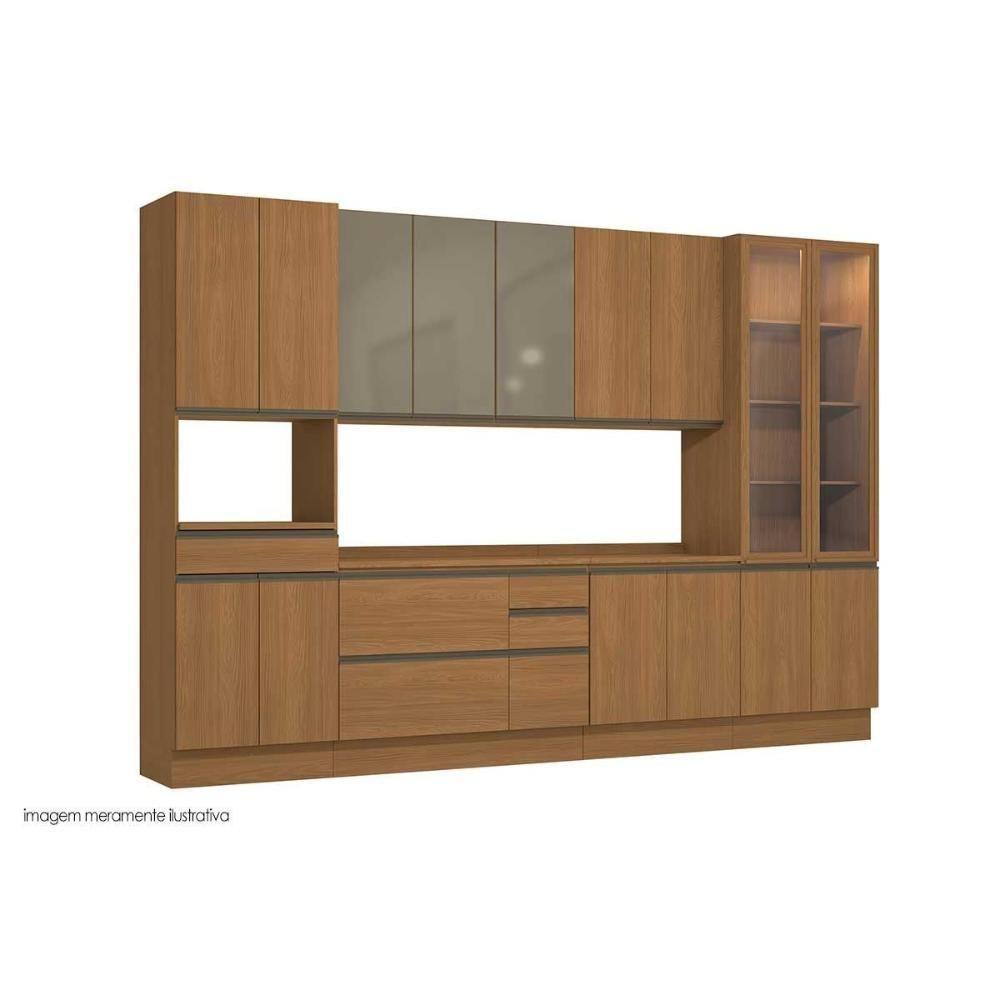 Cristaleira De Cozinha Maxxi G756 C- 4 Portas (2 C- Vidro) 80cm Canela - Kappesberg - 3