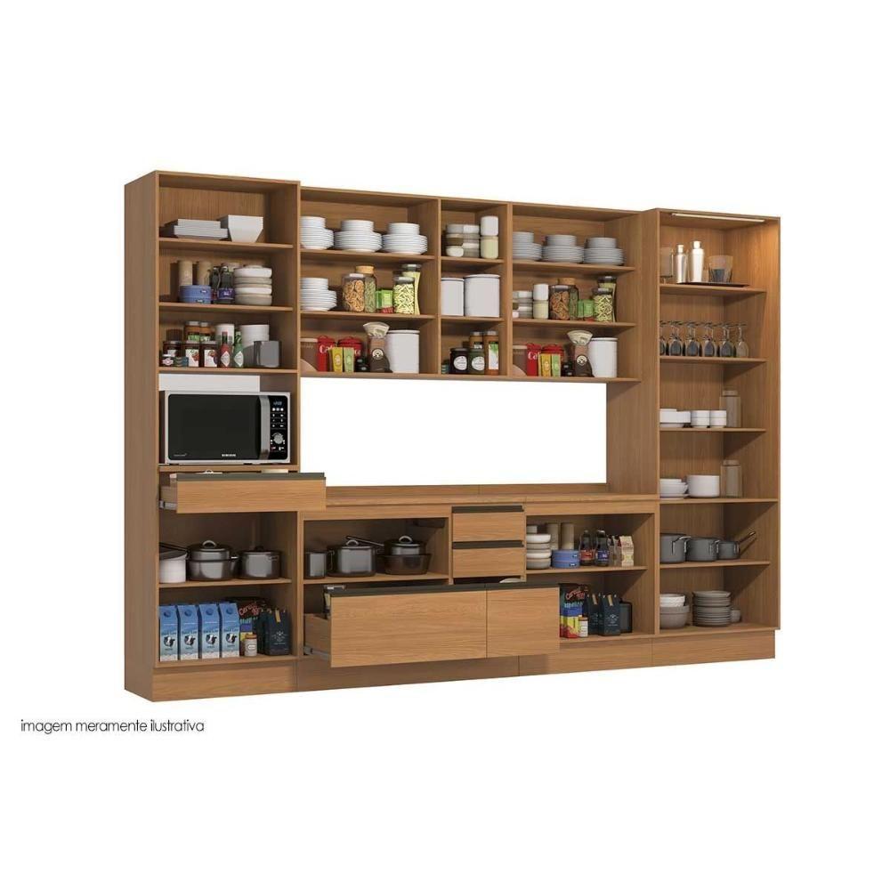 Cristaleira De Cozinha Maxxi G756 C- 4 Portas (2 C- Vidro) 80cm Canela - Kappesberg - 4