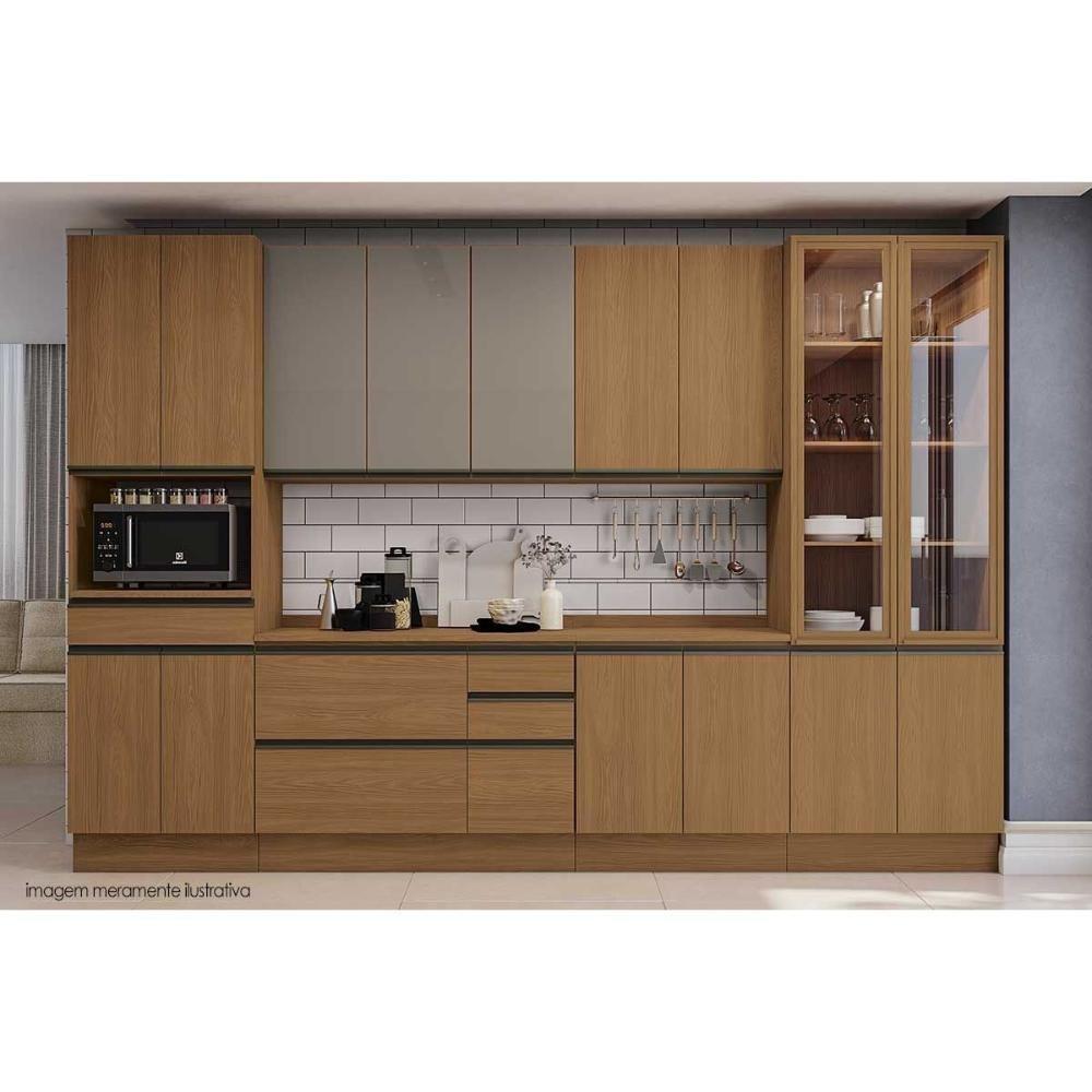Cristaleira De Cozinha Maxxi G756 C- 4 Portas (2 C- Vidro) 80cm Canela - Kappesberg - 5
