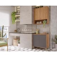 Cozinha Modulada Mgm Divina 2 Peças (1aéreo+1balcão) Cz007 Freijo-titanium-mgm - 1