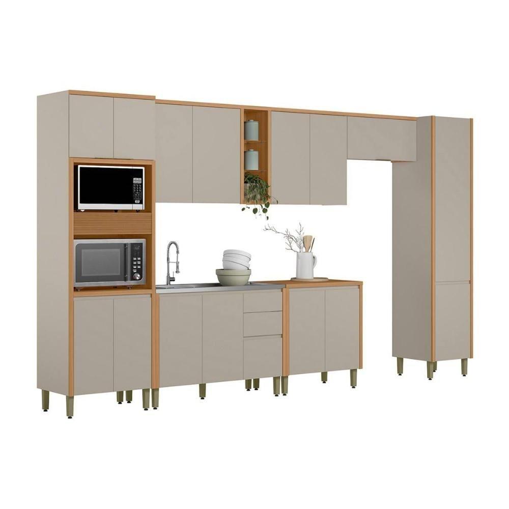 Cozinha Completa Allure 7 Peças (3aéreos+2balcões+1paneleiro+1torrequente) Cp22 Jequitiba-gris Fosco - Linea Brasil - 8