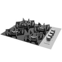 Cooktop 4 Bocas Ferro Fundido Preto Com Inox à Gás Suggar Bivolt