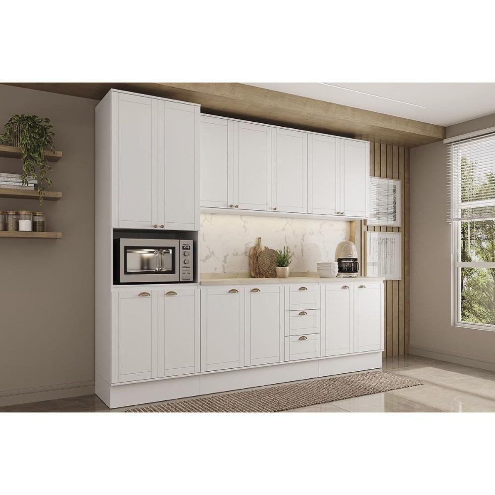 Cozinha Modulada Carraro Bella 5 Peças (2aéreos+2balcões+1paneleiro) C5p121 Branco-carraro - 1