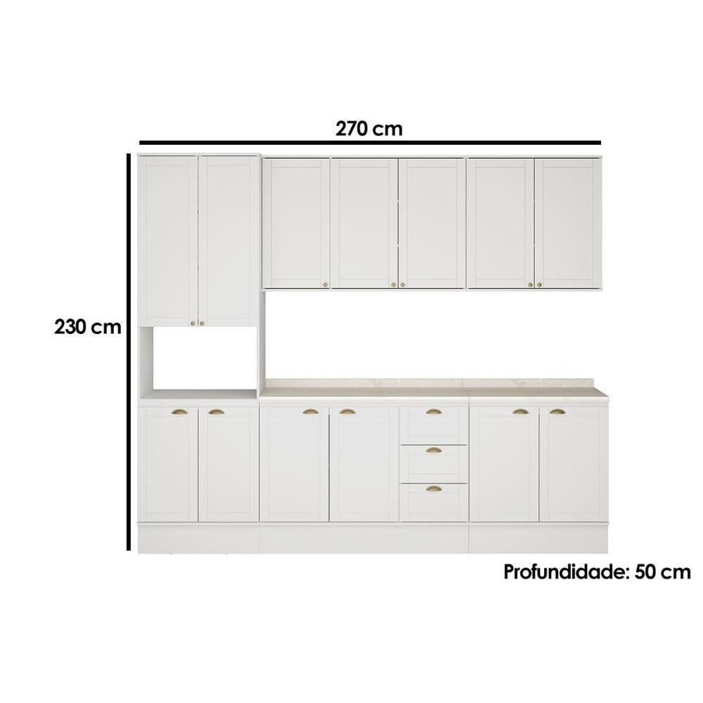 Cozinha Modulada Carraro Bella 5 Peças (2aéreos+2balcões+1paneleiro) C5p121 Branco-carraro - 2