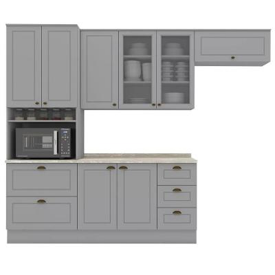 Cozinha Modulada 5 Pecas 272 Cm Ce171 Americana Cinza Calcare Henn Cinza Calcare