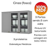 Cozinha Modulada 5 Pecas 272 Cm Ce171 Americana Cinza Calcare Henn Cinza Calcare - 6